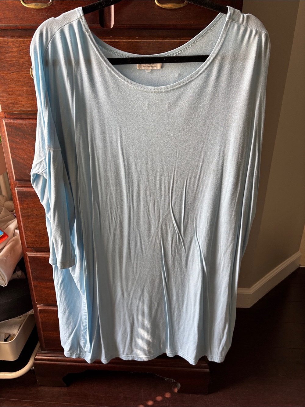 Light Blue Piko Women's Scoop Neck Tunic
